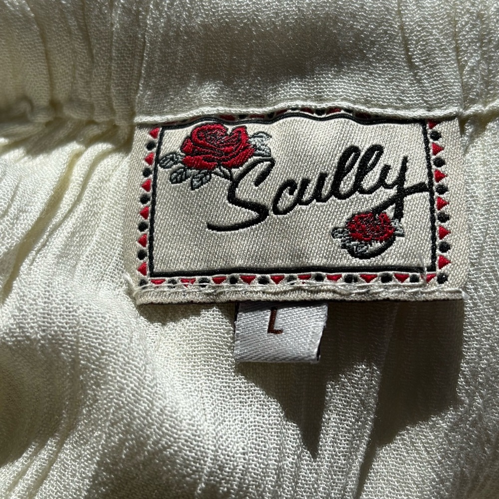 Vintage Scully Embroidered Maxi Skirt Gauzy Size Large Boho Layered 90s - Picture 8 of 9